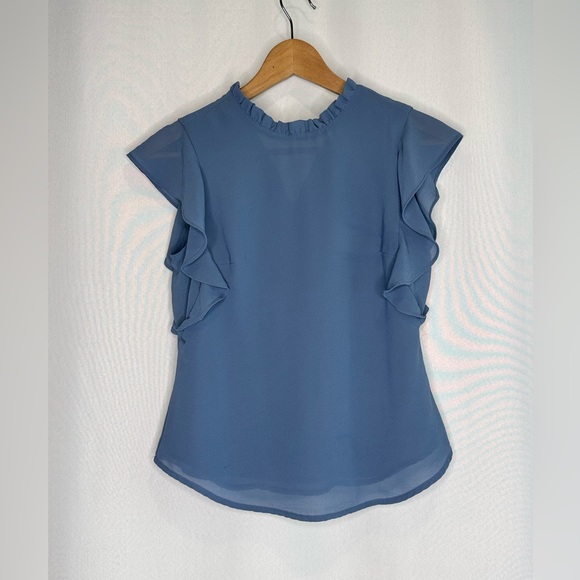 DYNAMITE Women’s High Necked Blouse With Butterfly Sleeves - Picture 1 of 6